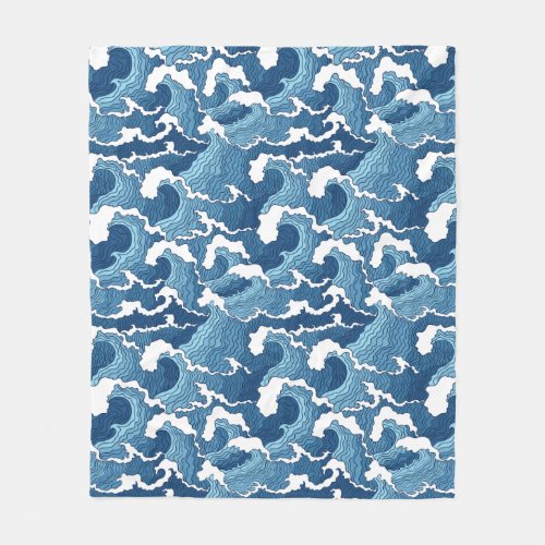 Abstract Waves Fleece Blanket