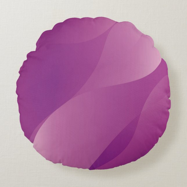 Abstract Waves. Futuristic Technology Style Backgr Round Pillow (Front)