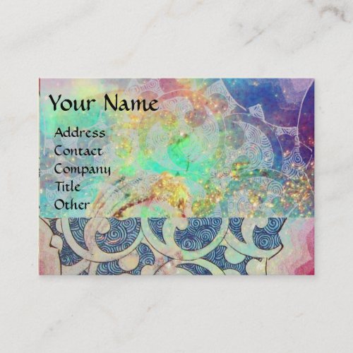 ABSTRACT WAVESGOLD BUTTERFLY PLANT FLORAL SWIRLS BUSINESS CARD