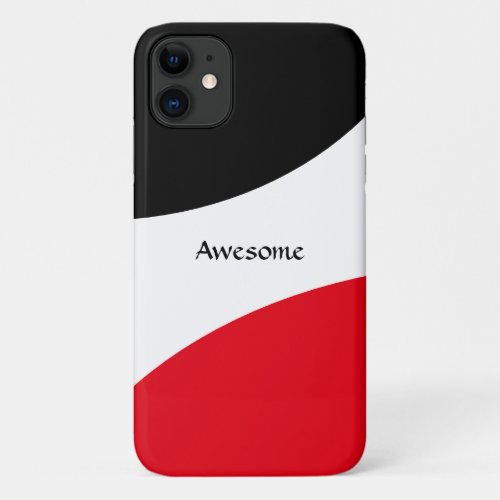 Abstract Waves in Black Red and White iPhone 11 Case