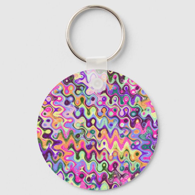 Abstract Waves Keychain (Front)