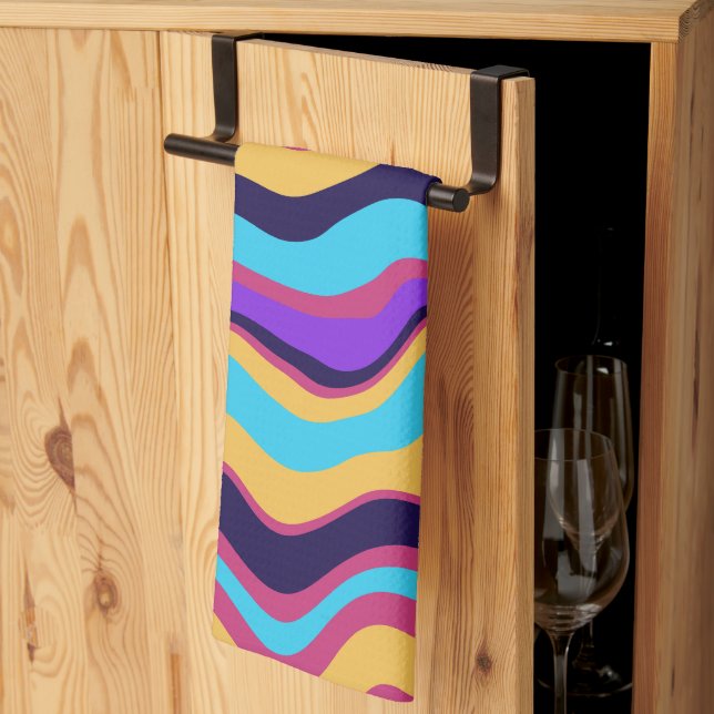 Abstract Waves Kitchen Towel (Thirds Fold)