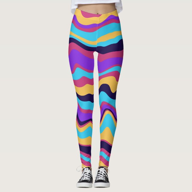 Abstract Waves Leggings (Front)