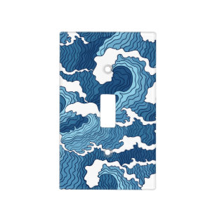 Abstract Waves Light Switch Cover