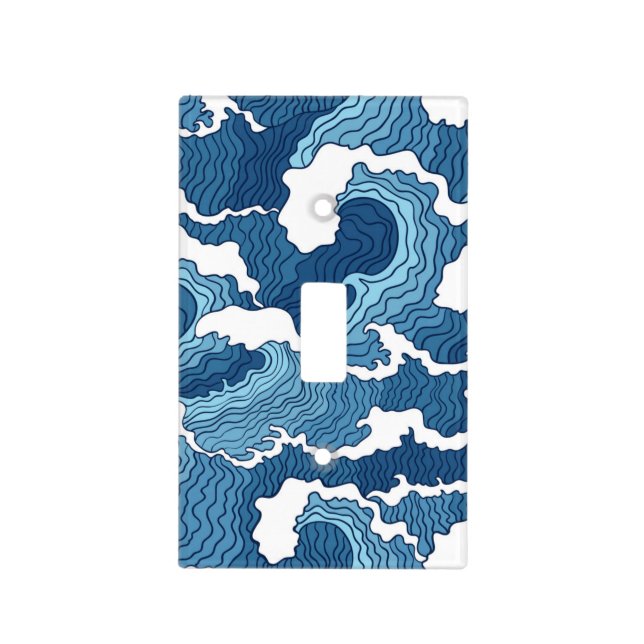 Abstract Waves Light Switch Cover (Front)