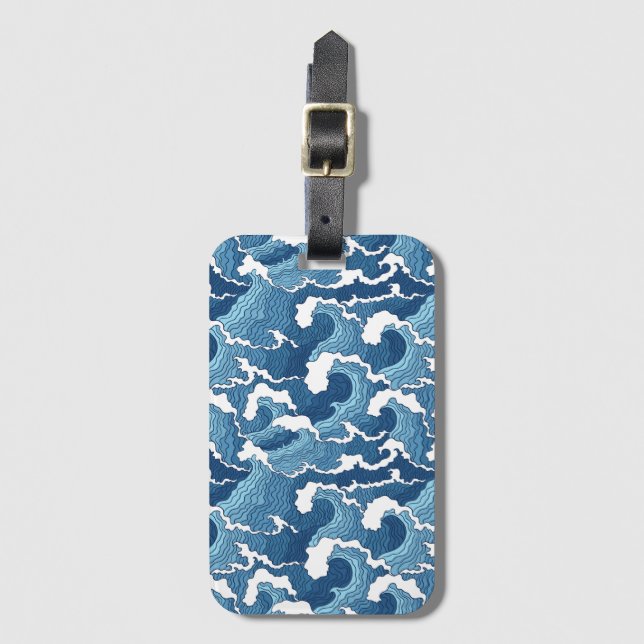 Abstract Waves Luggage Tag (Front Vertical)