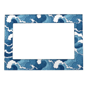 Abstract Waves Magnetic Photo Frame