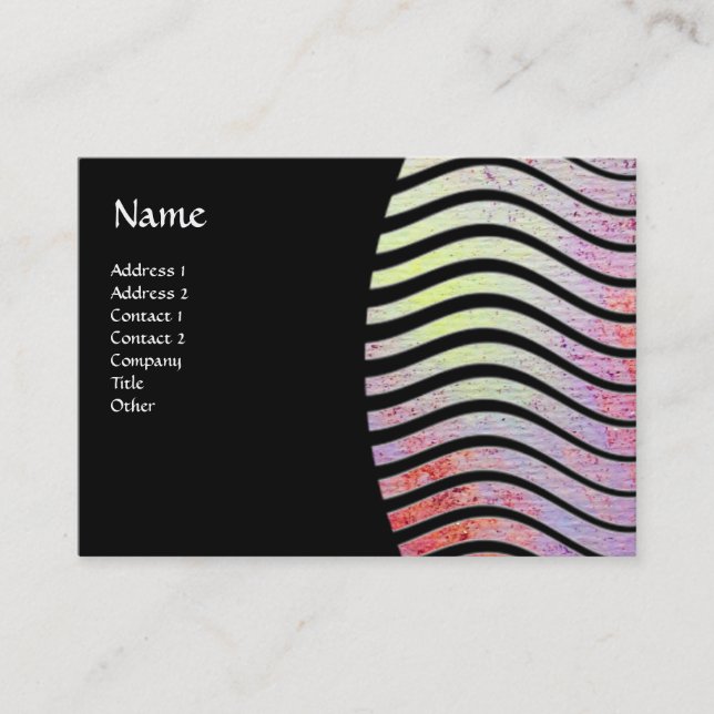 ABSTRACT WAVES MONOGRAM BUSINESS CARD (Front)