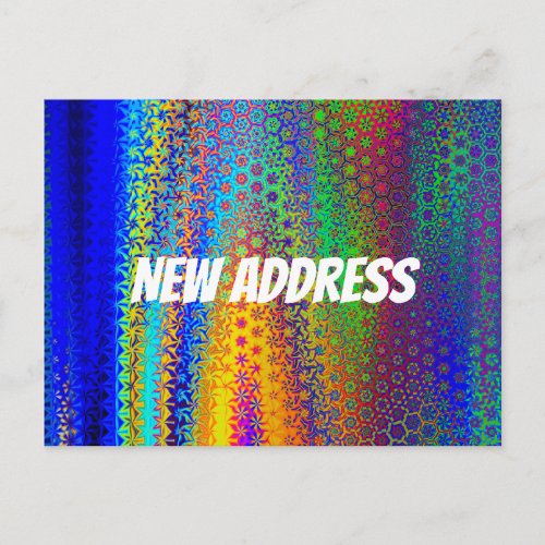 Abstract Waves New Address Postcard