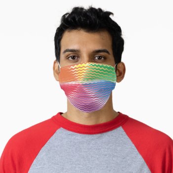 Abstract Waves Of Colors Adult Cloth Face Mask by 16creative at Zazzle