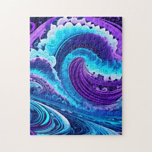 Abstract waves of ocean jigsaw puzzle