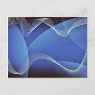 Abstract Waves On A Blue Background Postcard