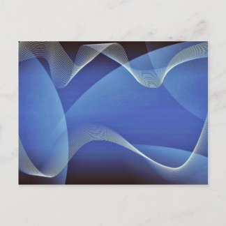 Abstract Waves On A Blue Background Postcard