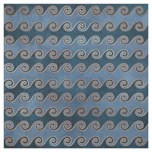 Abstract Waves on Blue Fabric