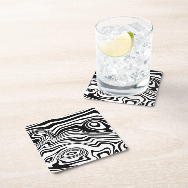 Abstract Waves Paper Coaster - Your Colors (Insitu)