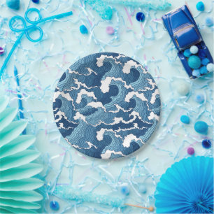 Abstract Waves Paper Plates