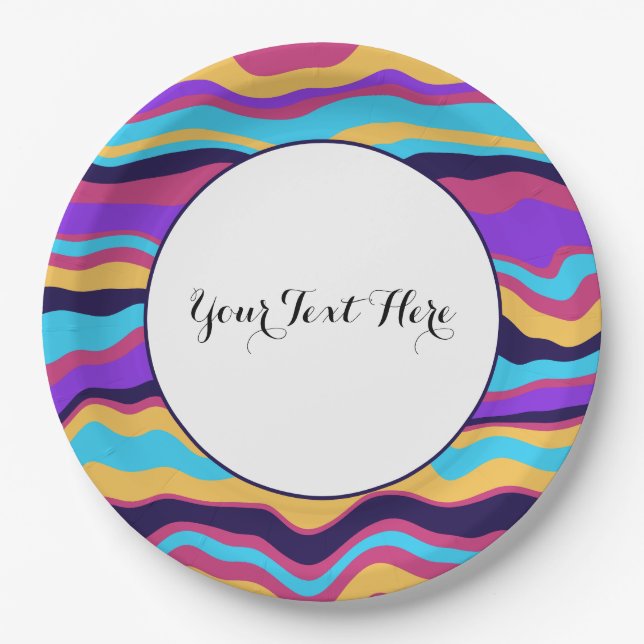 Abstract Waves Paper Plates (Front)