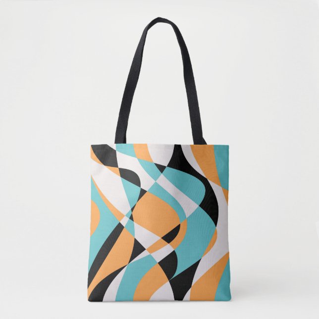 Abstract Waves Pattern Seamless Design Tote Bag (Front)