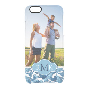 Abstract Waves   Photo & Monogram Clear iPhone 6/6S Case