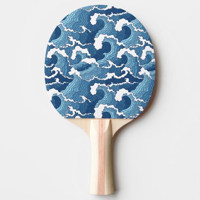 Abstract Waves Ping Pong Paddle (Front)