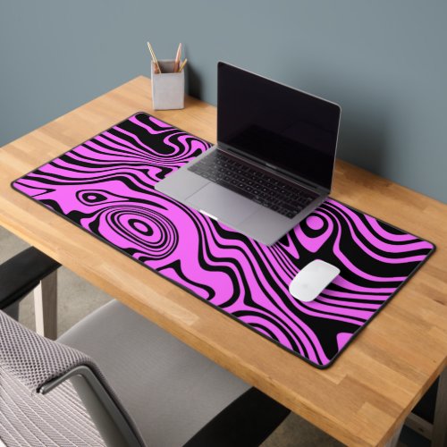 Abstract Waves Purple Black Design Custom Colors Desk Mat