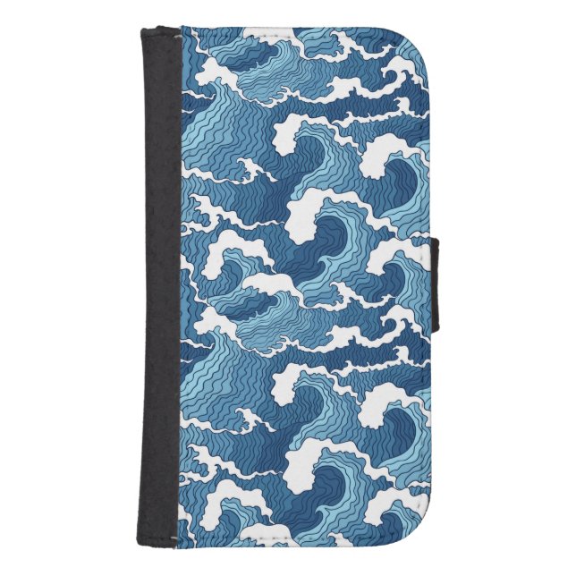 Abstract Waves Samsung Galaxy Wallet Case (Front)