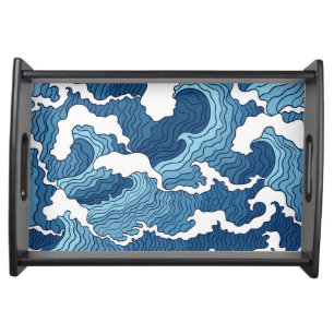 Abstract Waves Serving Tray