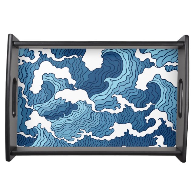 Abstract Waves Serving Tray (Front)