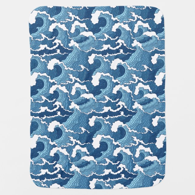 Abstract Waves Swaddle Blanket (Front)