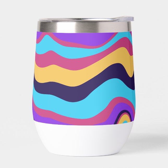 Abstract Waves Thermal Wine Tumbler (Left)