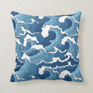 Abstract Waves Throw Pillow