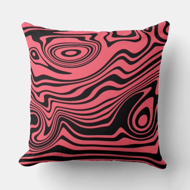 Abstract Waves Throw Pillow Your Colors (Front)