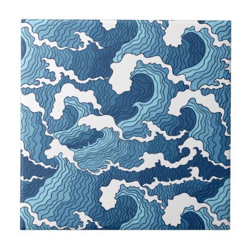 Abstract Waves Tile