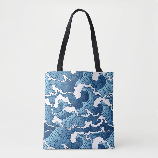 Abstract Waves Tote Bag (Front)