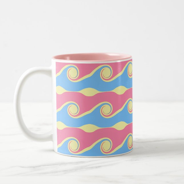 Abstract Waves Two-Tone Coffee Mug (Left)