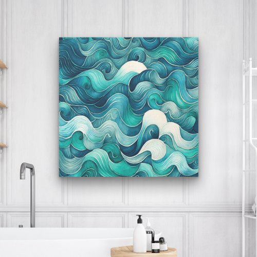Abstract Waves Wall Art Large Canvas Print