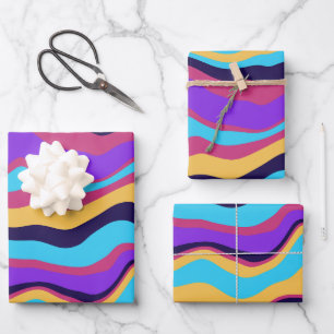 Abstract Waves Wrapping Paper Sheets