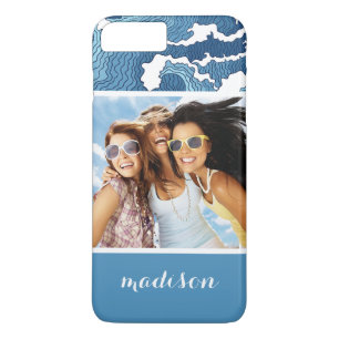 Abstract Waves Your Photo & Name iPhone 8 Plus/7 Plus Case