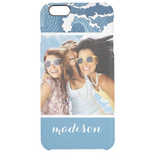 Abstract Waves   Your Photo & Name Clear iPhone 6 Plus Case