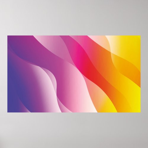 Abstract Wavy Background Illustration with Color  Poster