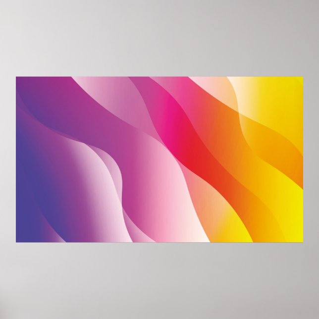 Abstract Wavy Background. Illustration with Color  Poster (Front)