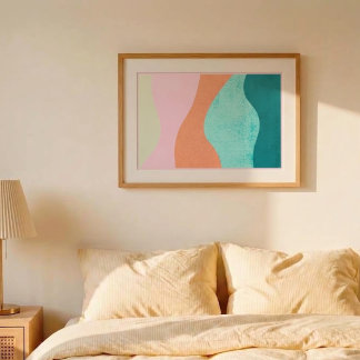 Abstract Wavy Color Block Fine Art Print