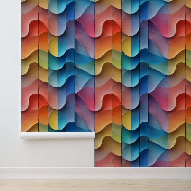 Abstract Wavy Colorful Pattern Wallpaper (Application)