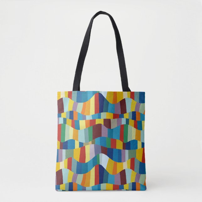 Abstract Wavy Colour Patchwork 291020 Tote Bag (Front)