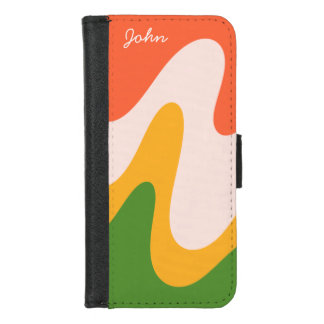 Abstract wavy Fluid Lines Iphone 8/7 Wallet Case