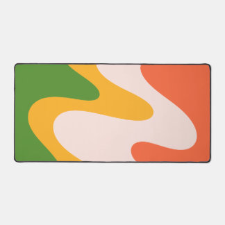 Abstract Wavy Fluid Shapes Desk Mat
