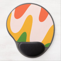 Abstract Wavy Fluid Shapes Gel Mouse Pad