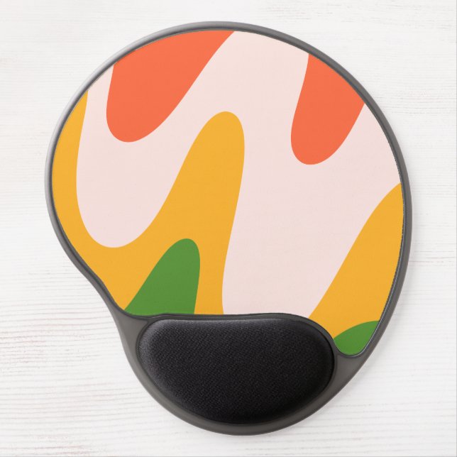 Abstract Wavy Fluid Shapes Gel Mouse Pad (Front)
