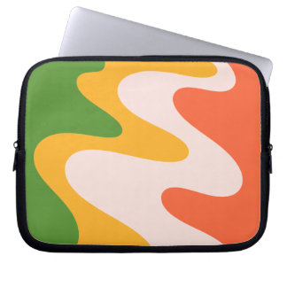 Abstract Wavy Fluid Shapes Laptop Sleeve