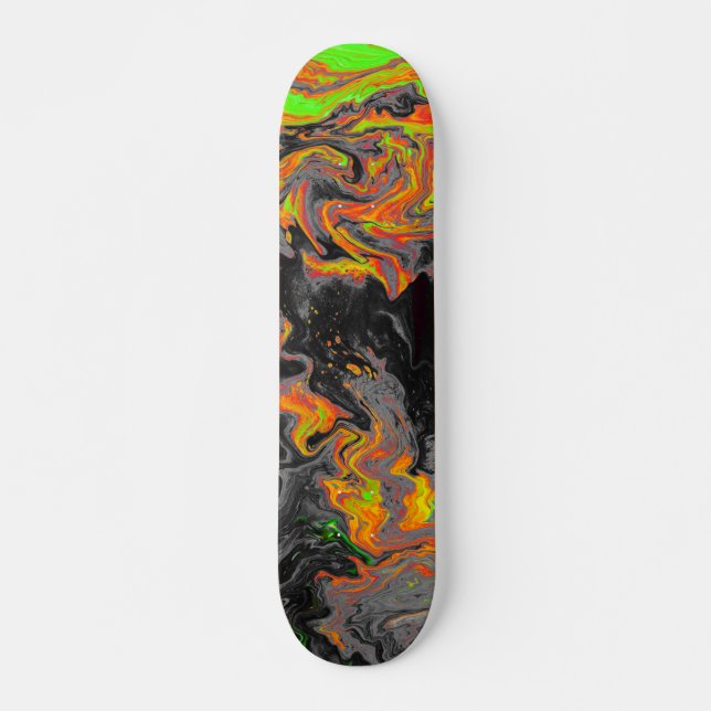 Abstract Wavy Holographic Iridescent Pattern Skateboard (Front)